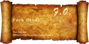 Ferk Ottó névjegykártya